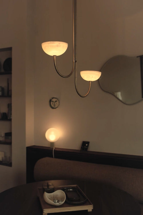 Aurelia Double Offset Pendant Light, Stone