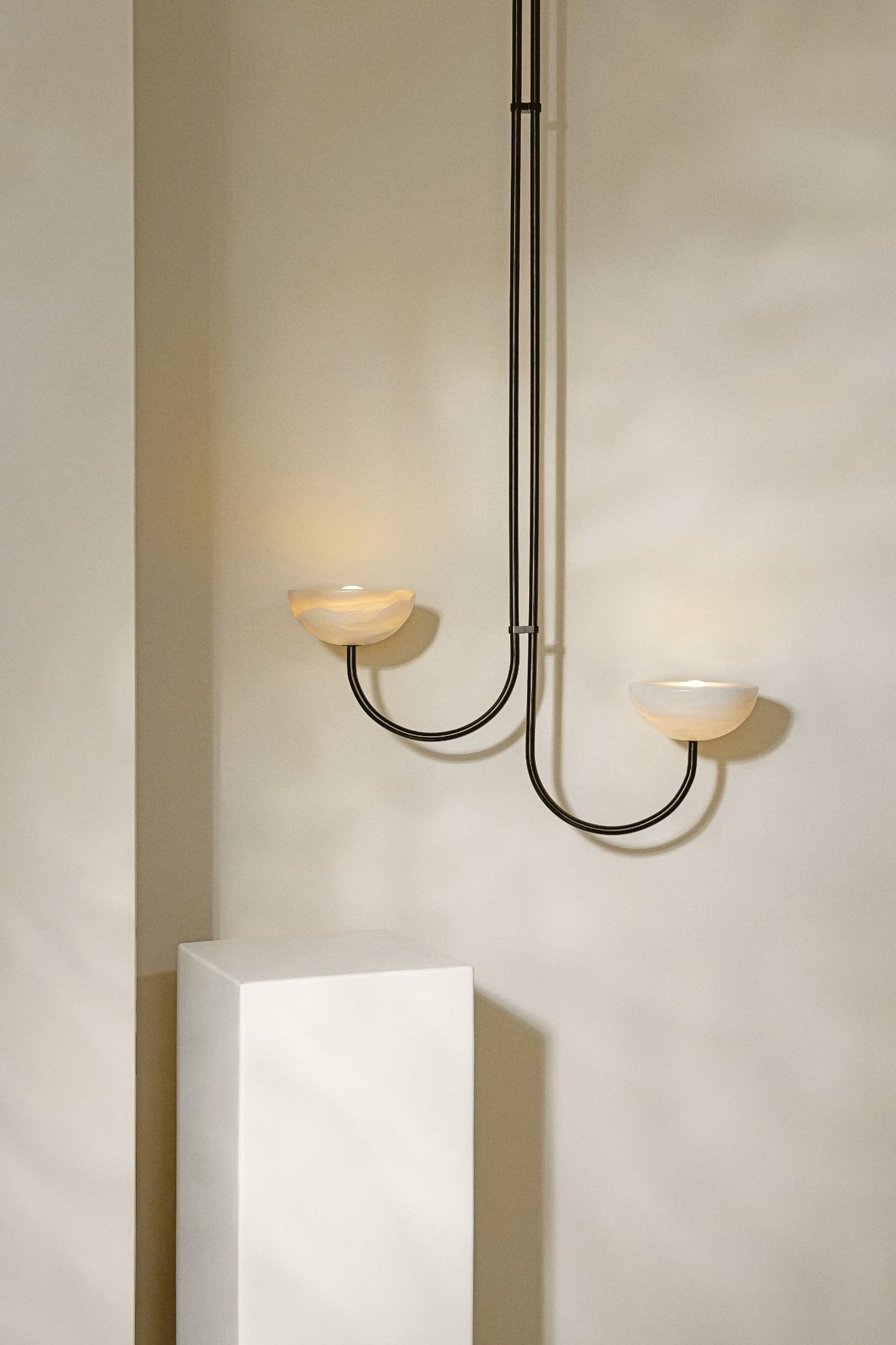 Aurelia Double Offset Pendant Light, Stone - Marz DesignsMarz Designs