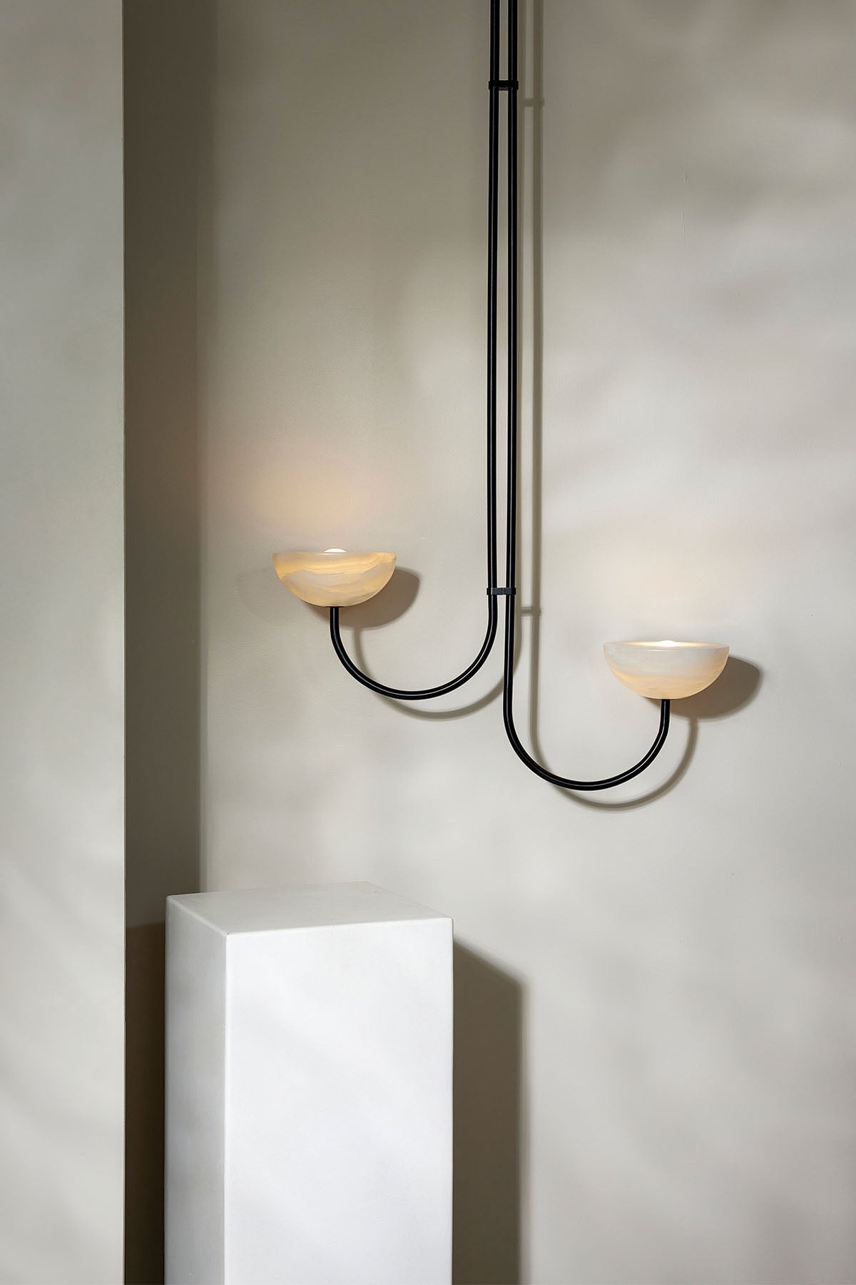 Aurelia Double Offset Pendant Light, Stone - Marz DesignsMarz Designs