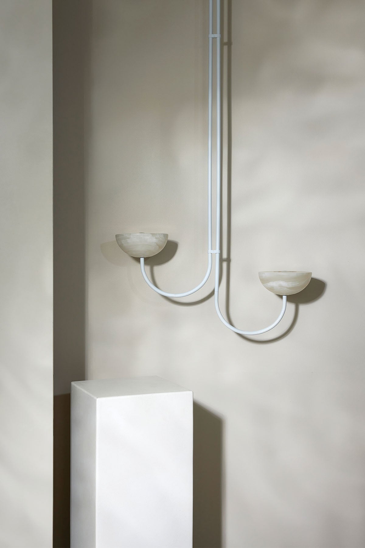 Aurelia Double Offset Pendant Light, Stone - Marz Designs - Marz Designs - Aurelia Double Offset Pendant Light, Stone
