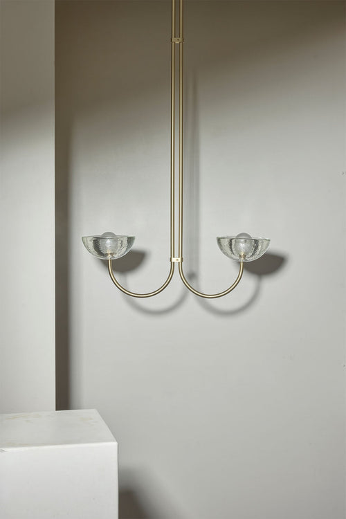 Aurelia Double Pendant Light, Cast Glass