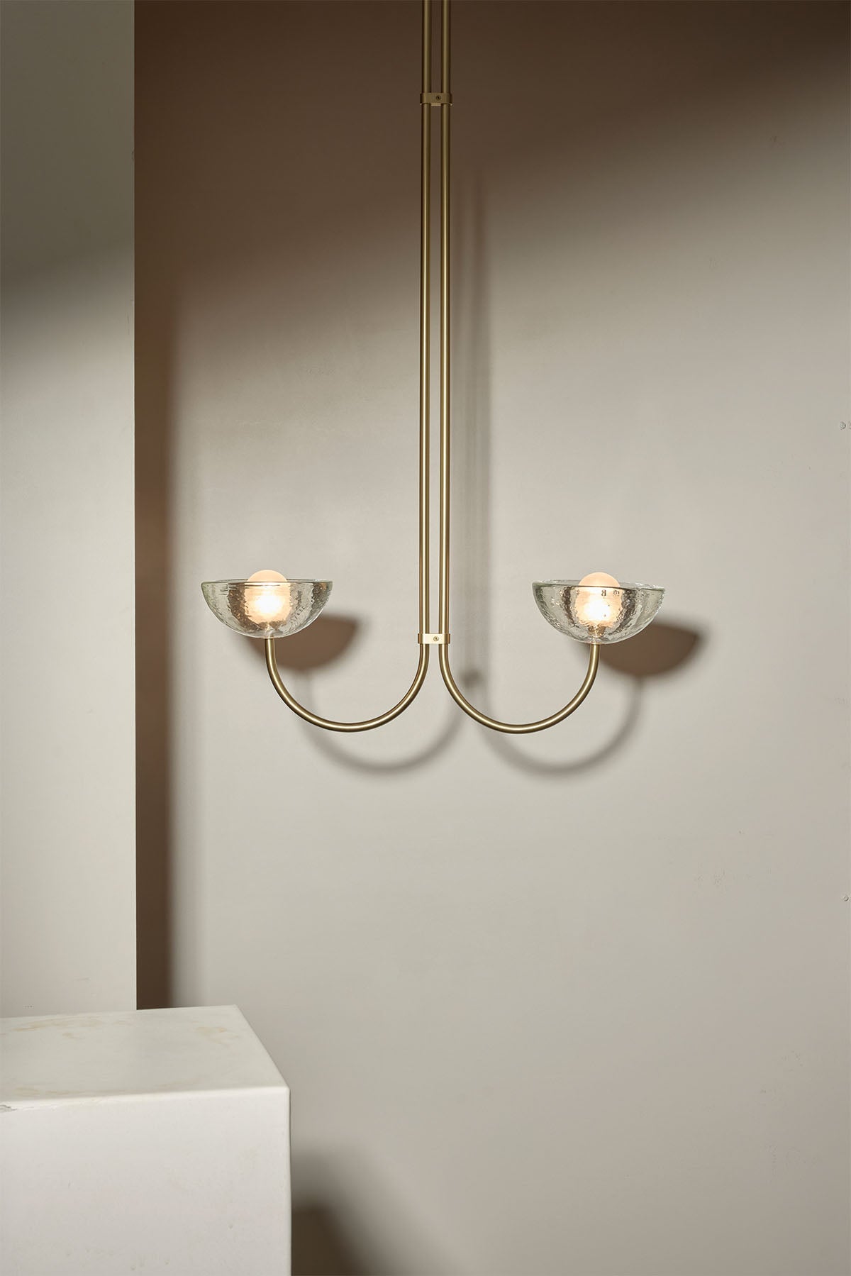 Aurelia Double Pendant Light, Cast Glass - Marz Designs - Marz Designs - Aurelia Double Pendant Light, Cast Glass