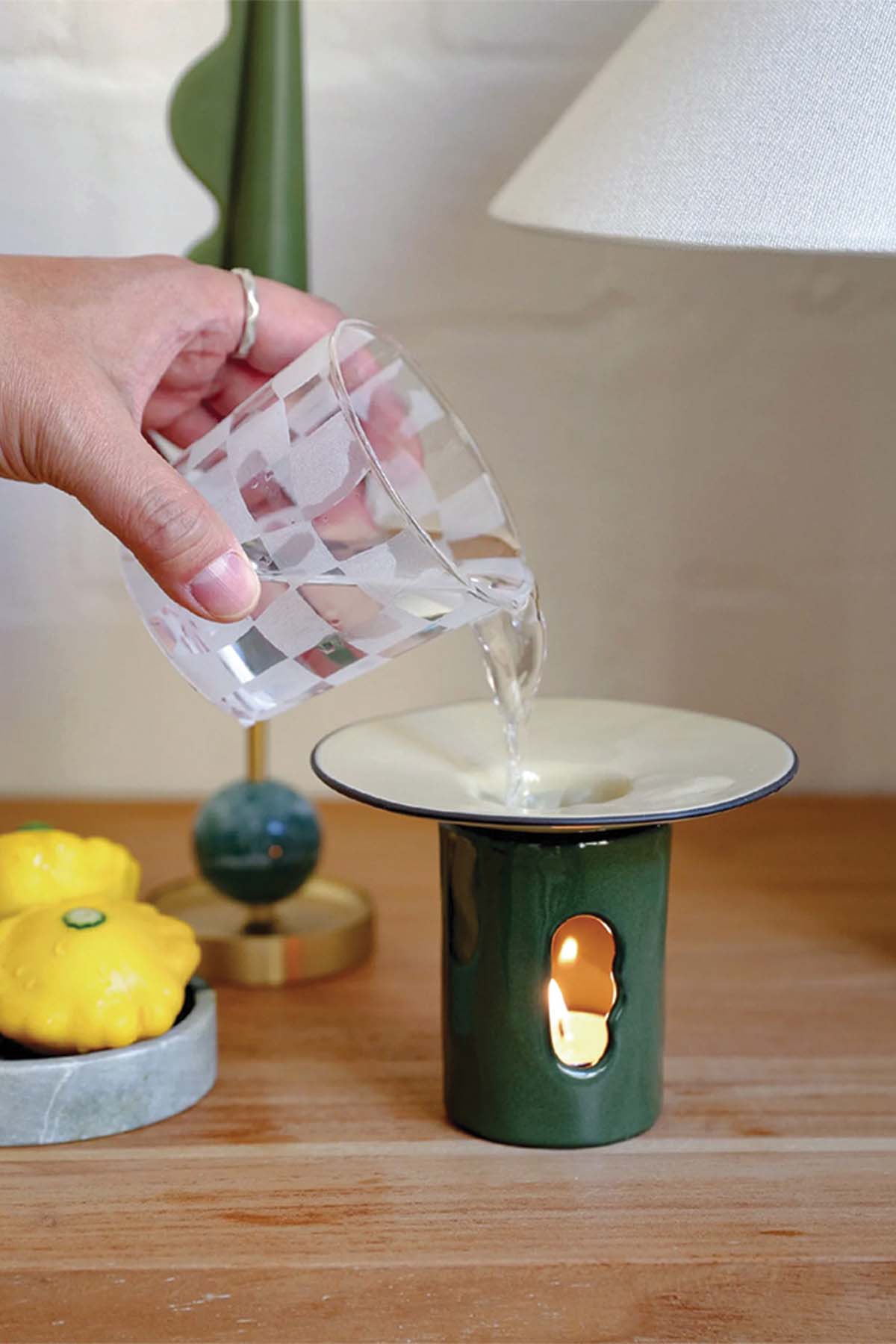 Black Blaze - Lumière Oil Burner in Olive - Marz DesignsMarz Designs