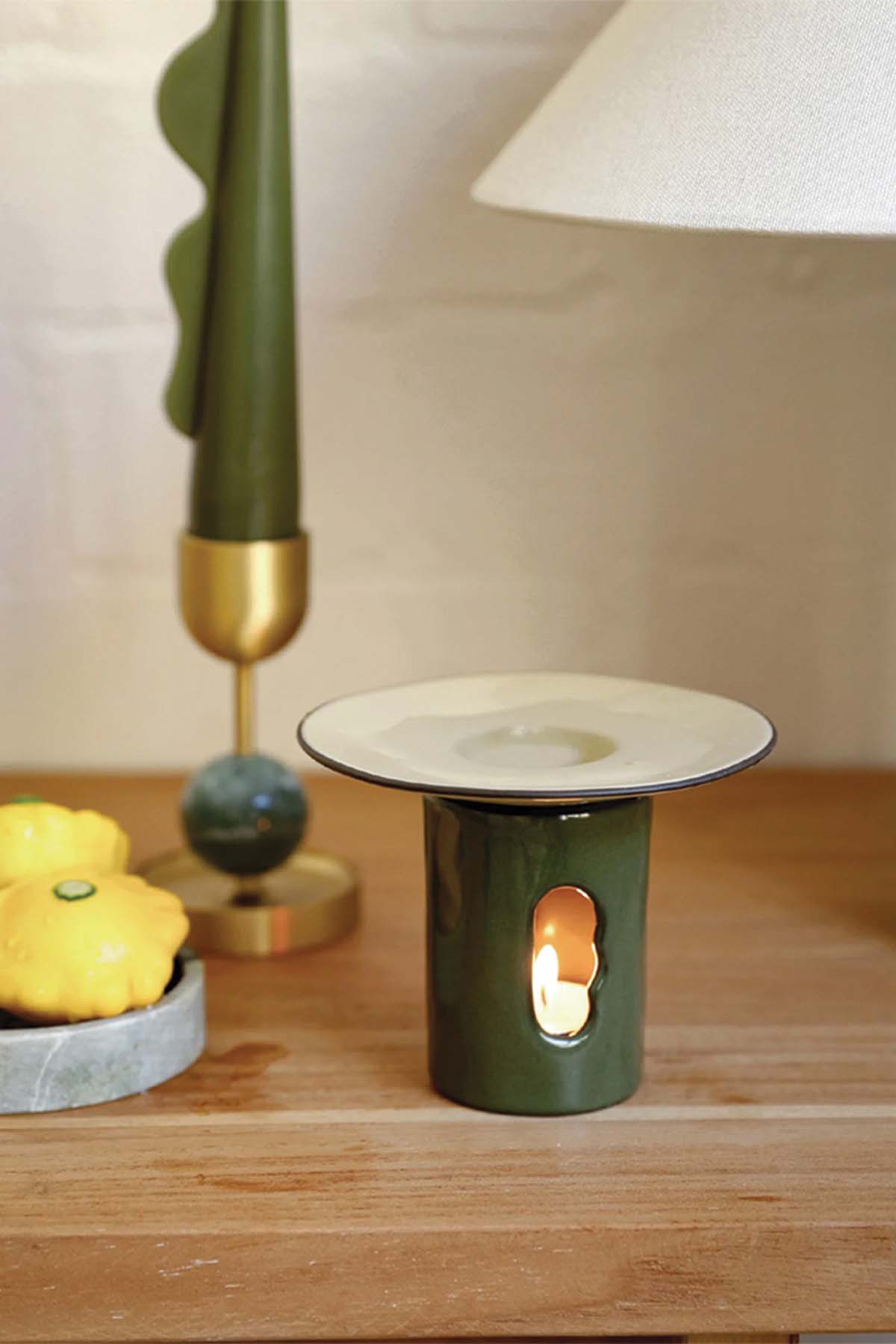 Black Blaze - Lumière Oil Burner in Olive - Marz DesignsMarz Designs