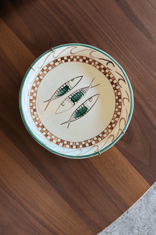 Di Lunedi Sardine Plate - Brown Check