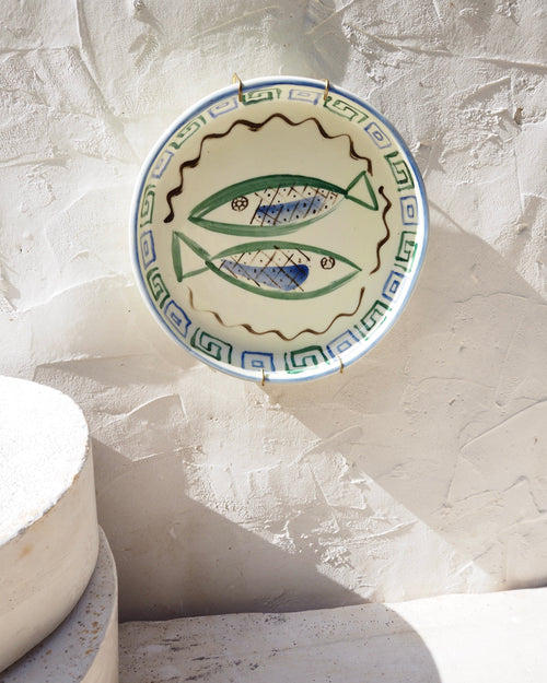 Di Lunedi Sardine Plate - Greek Key