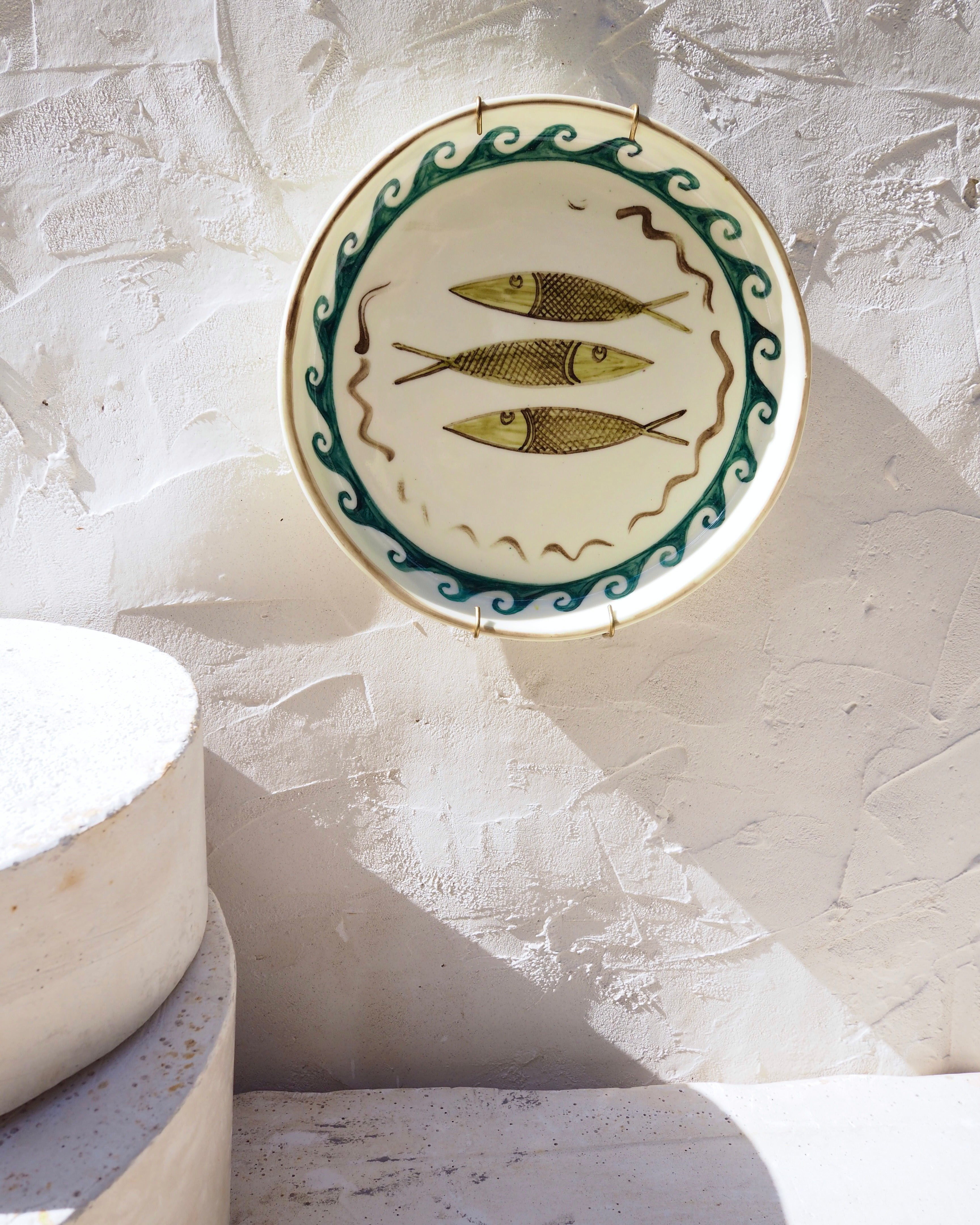 Di Lunedi Sardine Plate - Green Waves - Marz DesignsDi Lunedi