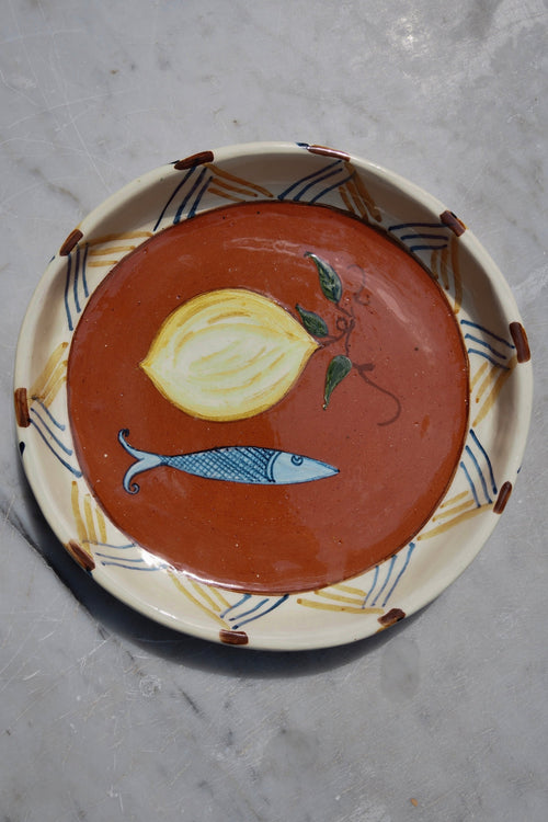 Di Lunedi Sardine Plate - Red Terracotta With Wall Hook