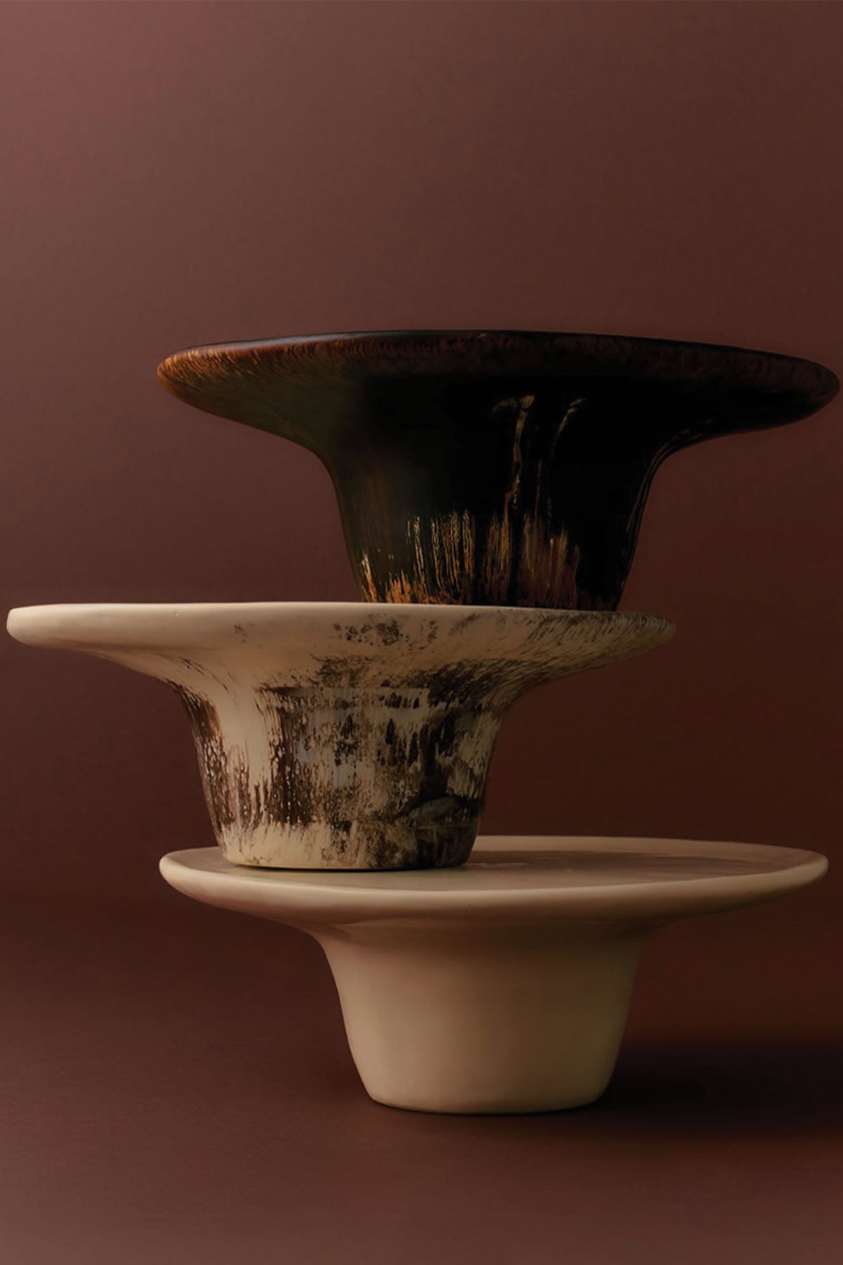Dinosaur Designs - Temple Cake Stand - Dark Horn - Marz Designs - Dinosaur designs - Dinosaur Designs - Temple Cake Stand - Dark Horn