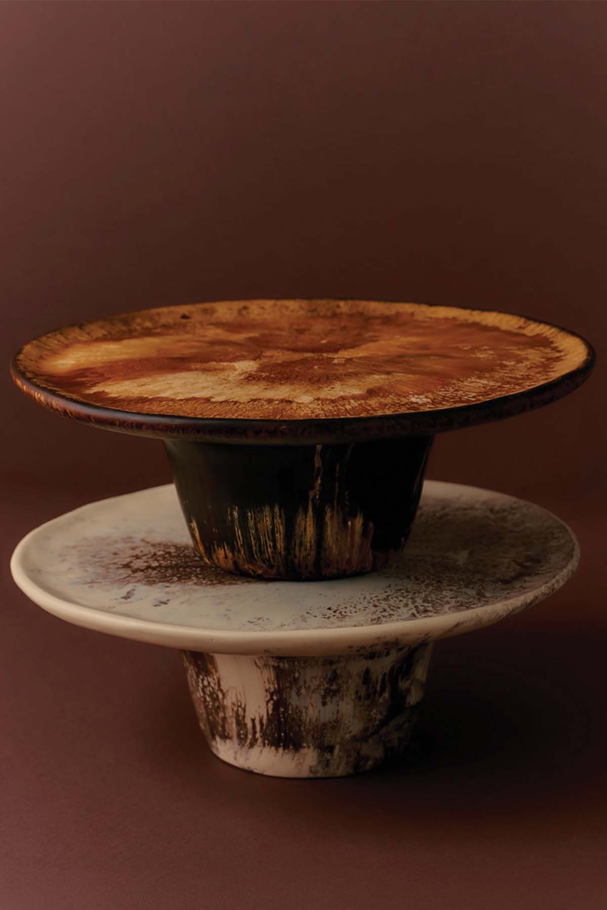 Dinosaur Designs - Temple Cake Stand - Dark Horn - Marz Designs - Dinosaur designs - Dinosaur Designs - Temple Cake Stand - Dark Horn