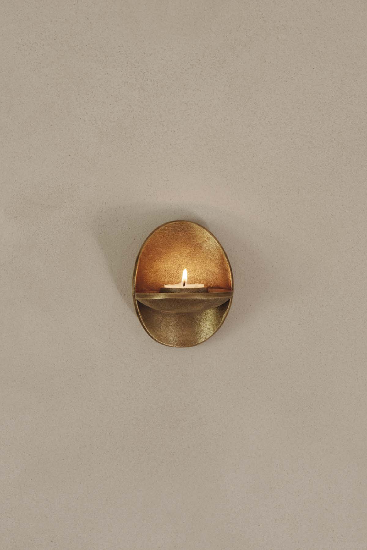Ferm Living Agape Wall Tea Candle Holder - Brass - Marz Designs - Ferm Living - Ferm Living Agape Wall Tea Candle Holder - Brass