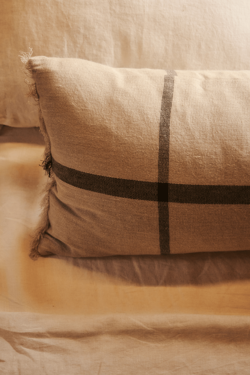 Ferm Living Calm Cushion - Camel / Black - Marz Designs - Ferm Living - Ferm Living Calm Cushion - Camel / Black