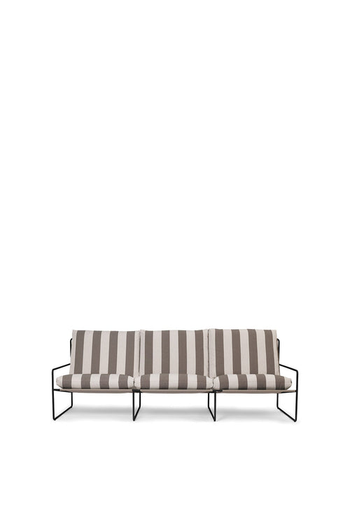 Ferm Living Desert 3 Seater - Stripe Black/Chocolate