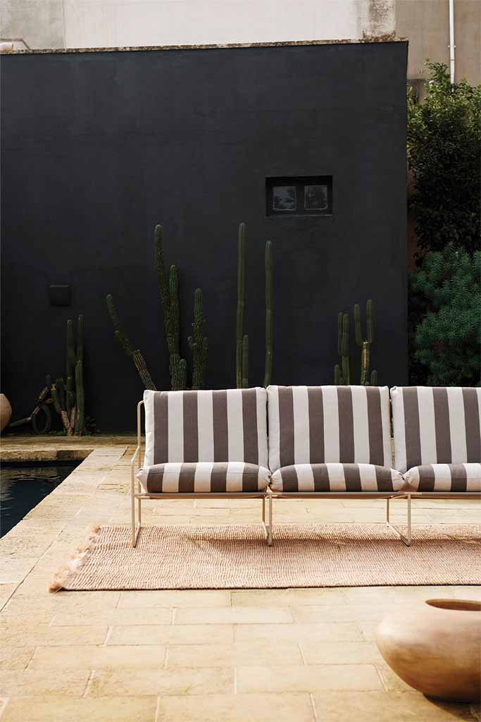 Ferm Living Desert 3 Seater - Stripe Black/Chocolate - Marz Designs - Ferm Living - Ferm Living Desert 3 Seater - Stripe Black/Chocolate