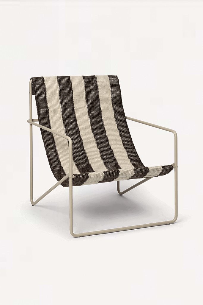 Ferm Living Desert Lounge Chair - Cashmere, Off-White/Chocolate - Marz Designs - Ferm Living - Ferm Living Desert Lounge Chair - Cashmere, Off-White/Chocolate