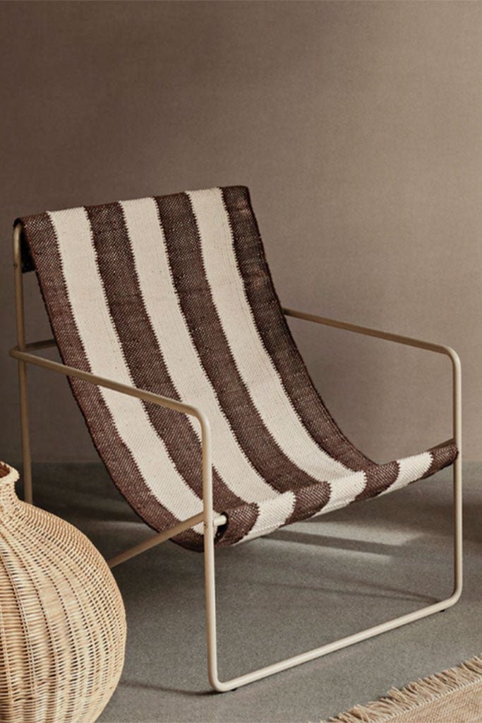 Ferm Living Desert Lounge Chair - Cashmere, Off-White/Chocolate - Marz Designs - Ferm Living - Ferm Living Desert Lounge Chair - Cashmere, Off-White/Chocolate