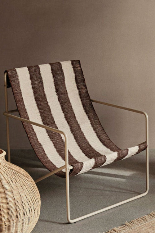 Ferm Living Desert Lounge Chair - Cashmere, Off-White/Chocolate