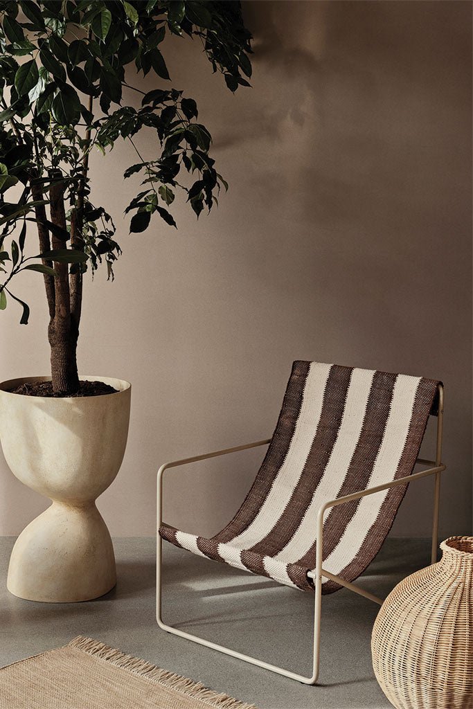 Ferm Living Desert Lounge Chair - Cashmere, Off-White/Chocolate - Marz Designs - Ferm Living - Ferm Living Desert Lounge Chair - Cashmere, Off-White/Chocolate
