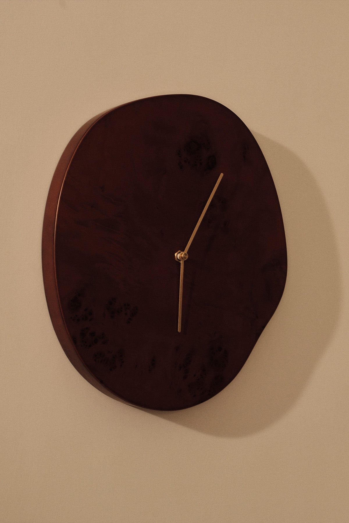 Ferm Living Melt Wall Clock - Dark Stained Burl - Marz Designs - Ferm Living - Ferm Living Melt Wall Clock - Dark Stained Burl