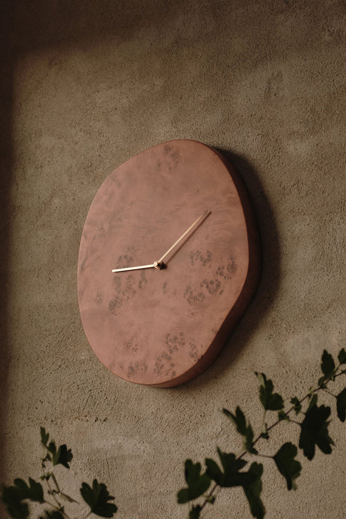 Ferm Living Melt Wall Clock - Dark Stained Burl