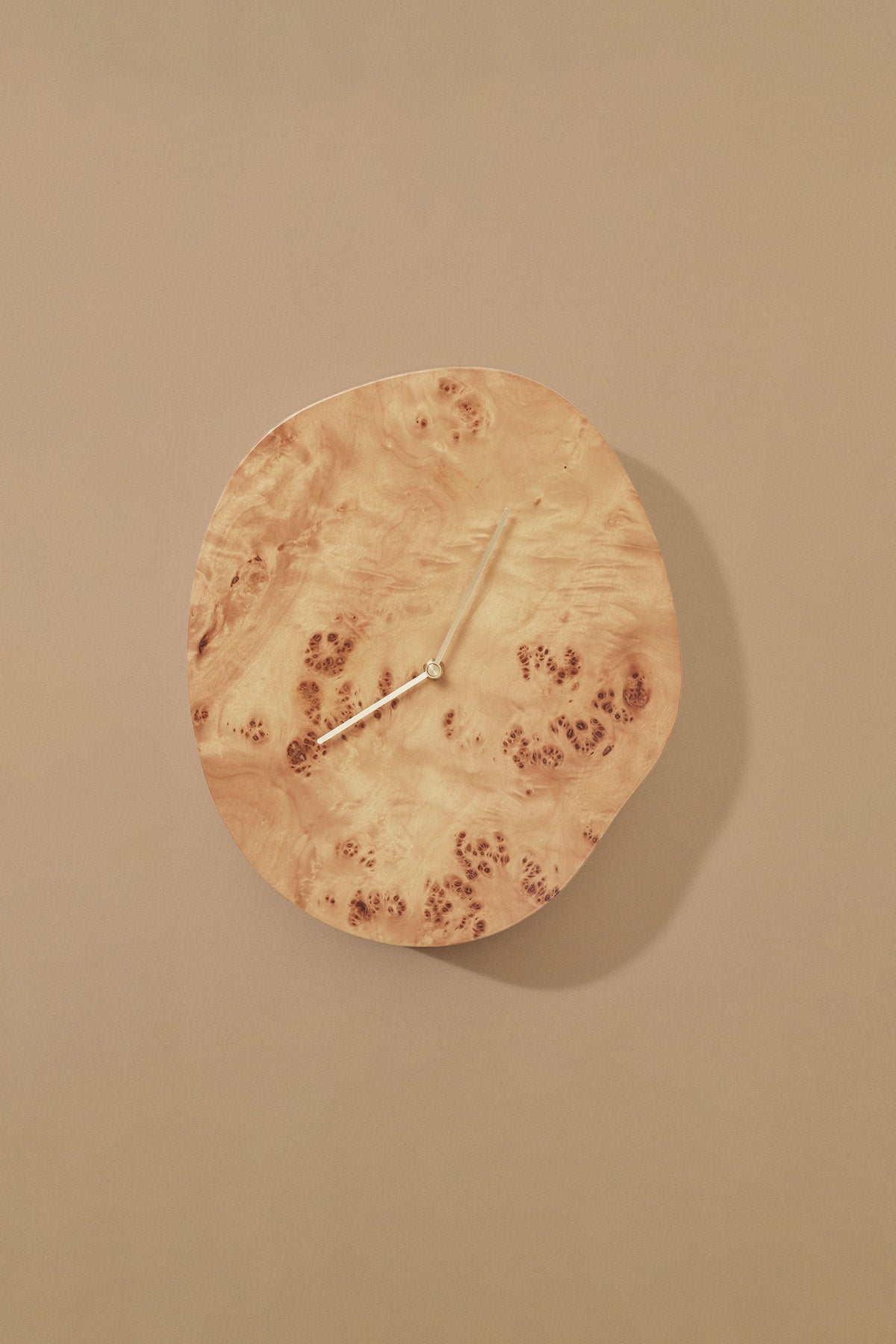 Ferm Living Melt Wall Clock - Natural Burl - Marz Designs - Ferm Living - Ferm Living Melt Wall Clock - Natural Burl