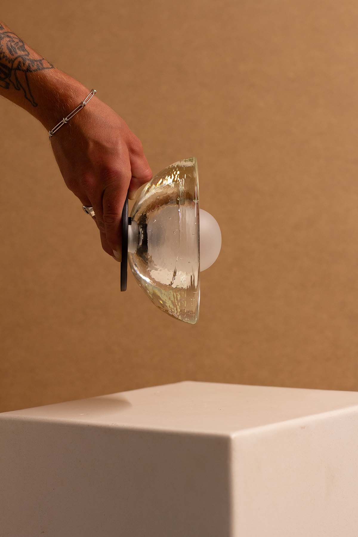 Imperfect Marz Aurelia Surface Sconce - Cast Glass, Brushed Black - Marz DesignsMarz Designs