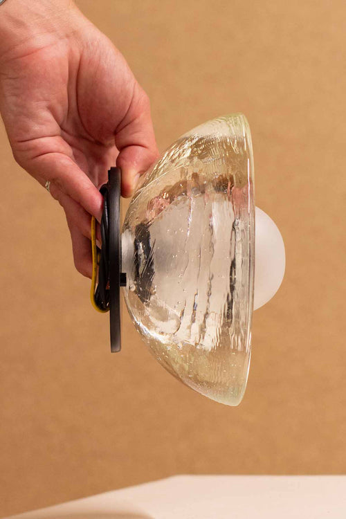 Imperfect Marz Aurelia Surface Sconce - Cast Glass, Brushed Black