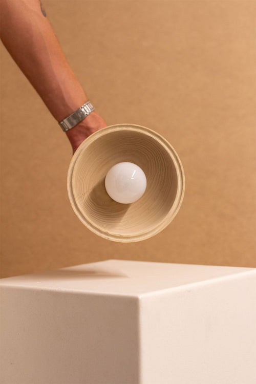 Imperfect Selene Surface Sconce - Small, Ash, Brass
