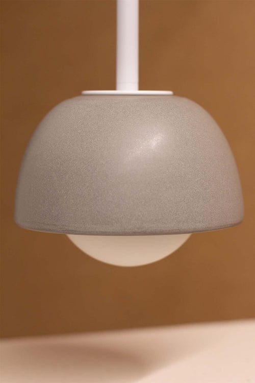 Imperfect Terra 0 Pendant Light - Solid Rod - Fog, White Satin