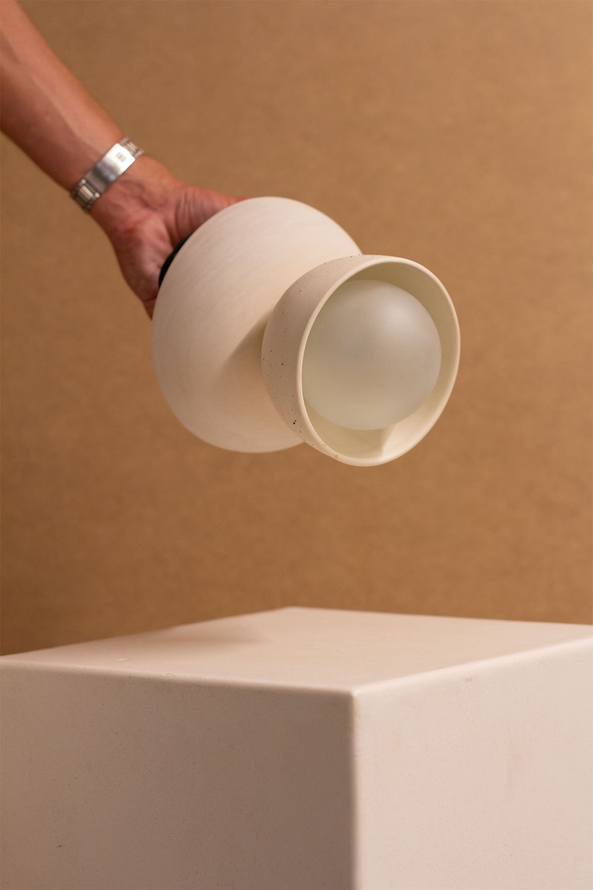 Imperfect Terra 00 Surface Sconce - Vanilla Bean, Bleached Spruce, White - Marz Designs - Marz Designs - Imperfect Terra 00 Surface Sconce - Vanilla Bean, Bleached Spruce, White