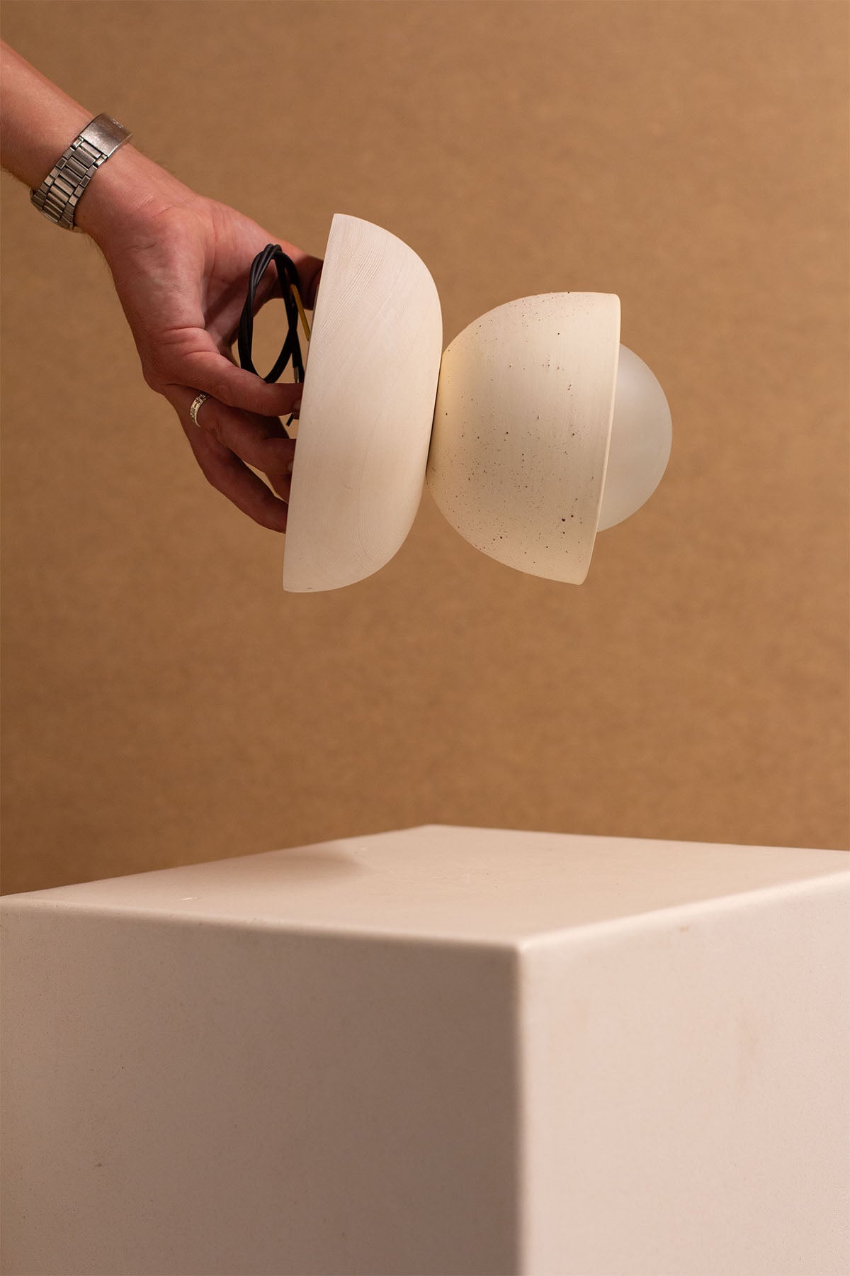 Imperfect Terra 00 Surface Sconce - Vanilla Bean, Bleached Spruce, White - Marz Designs - Marz Designs - Imperfect Terra 00 Surface Sconce - Vanilla Bean, Bleached Spruce, White