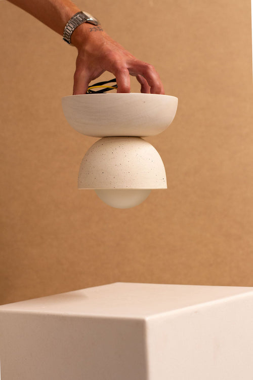Imperfect Terra 00 Surface Sconce - Vanilla Bean, Bleached Spruce, White Satin