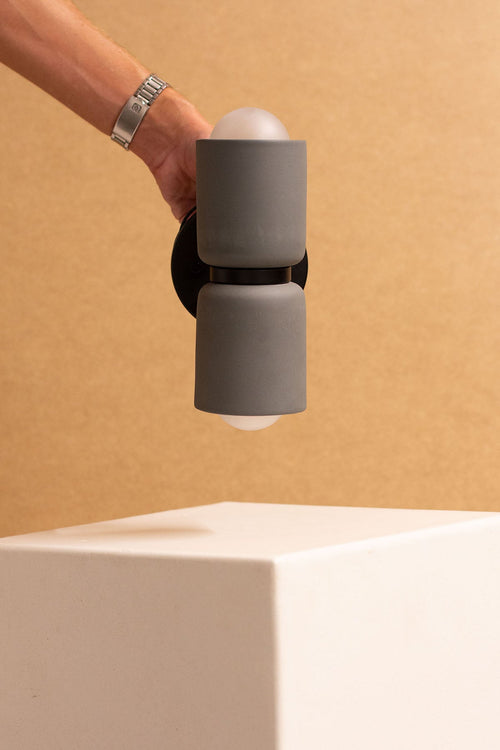 Imperfect Terra 2 Wall Light - Slate, Brushed Black