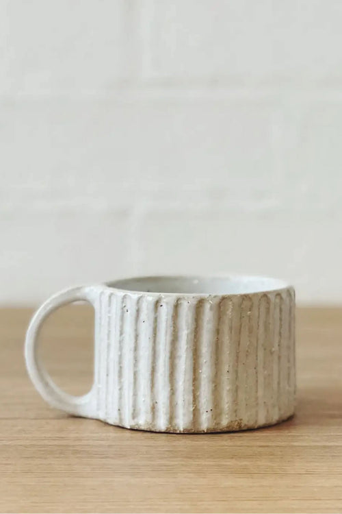 Jenn Johnston Ceramics Carved White Mug - Short