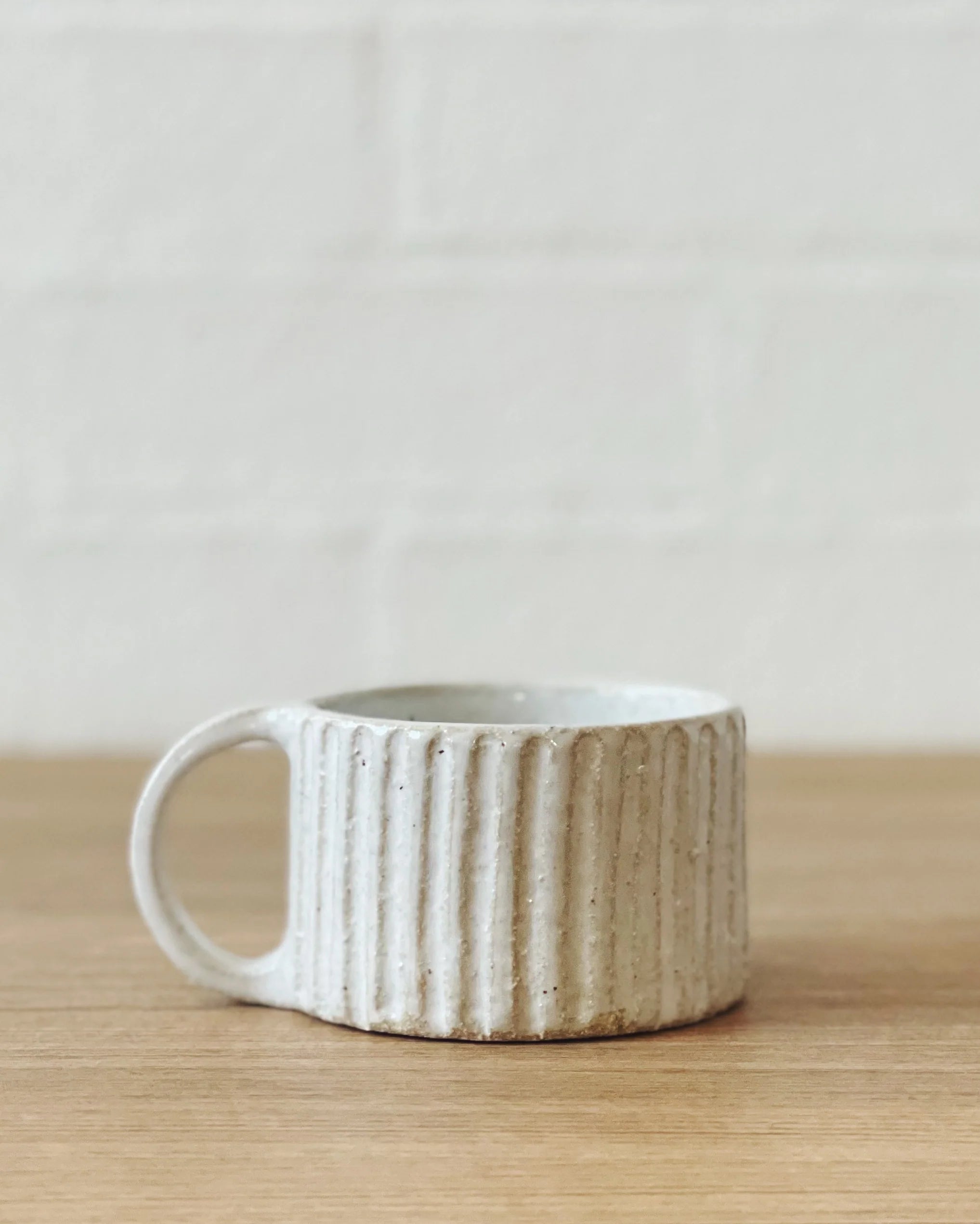 Jenn Johnston Ceramics Carved White Mug - Short - Marz DesignsJenn Johnston Ceramics