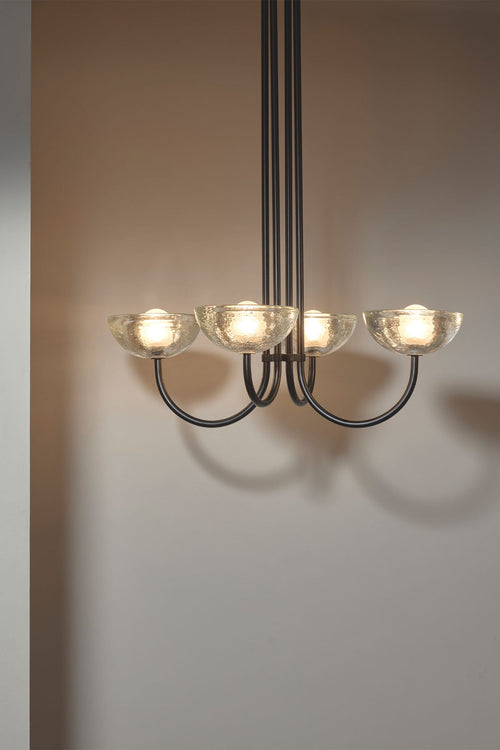 Marz Aurelia Chandelier, Narrow Pendant Light, Cast Glass