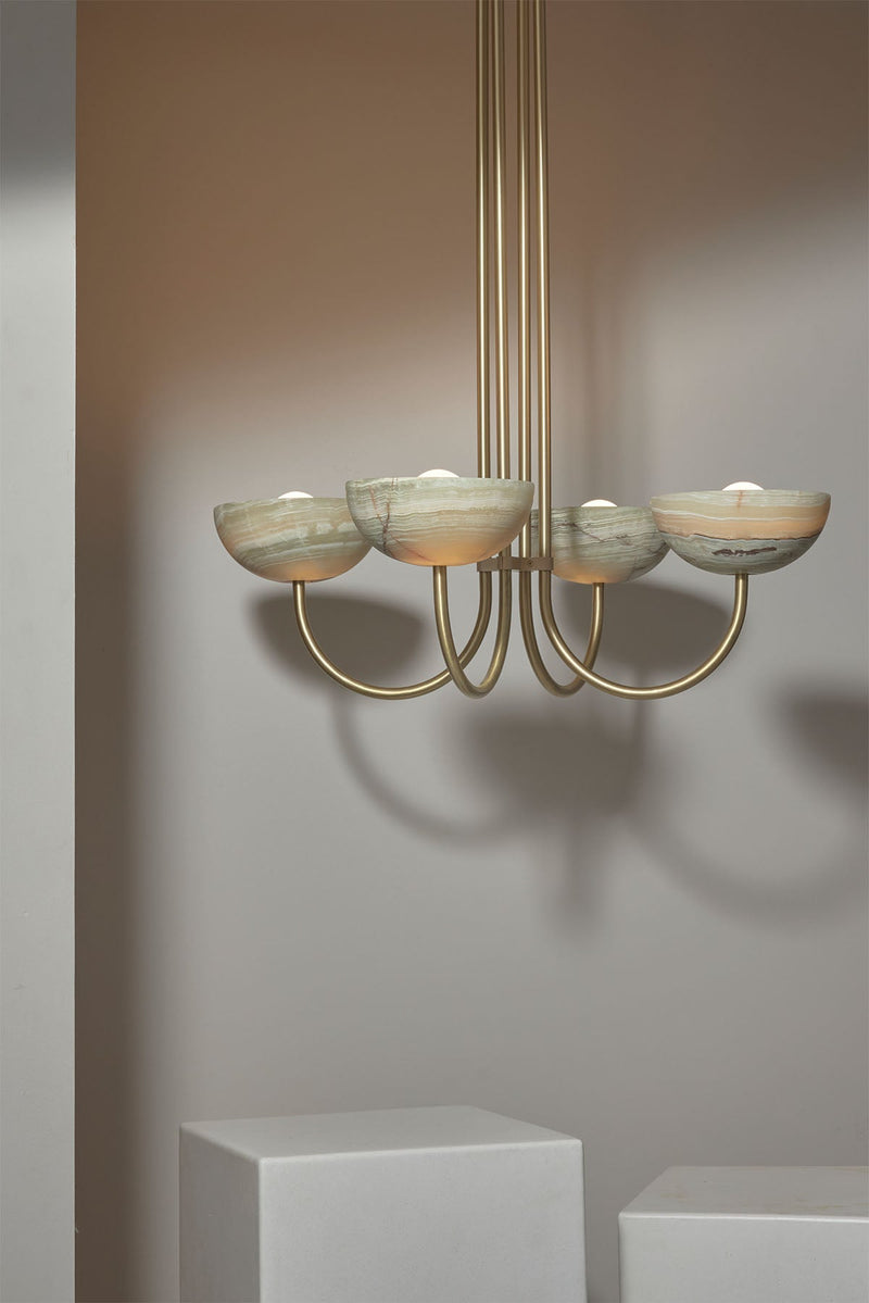 Aurelia Chandelier, Quad Pendant Light, Stone - Marz Designs - Marz Designs - Aurelia Chandelier, Quad Pendant Light, Stone