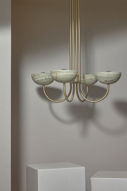 Marz Aurelia Chandelier, Quad Pendant Light, Stone