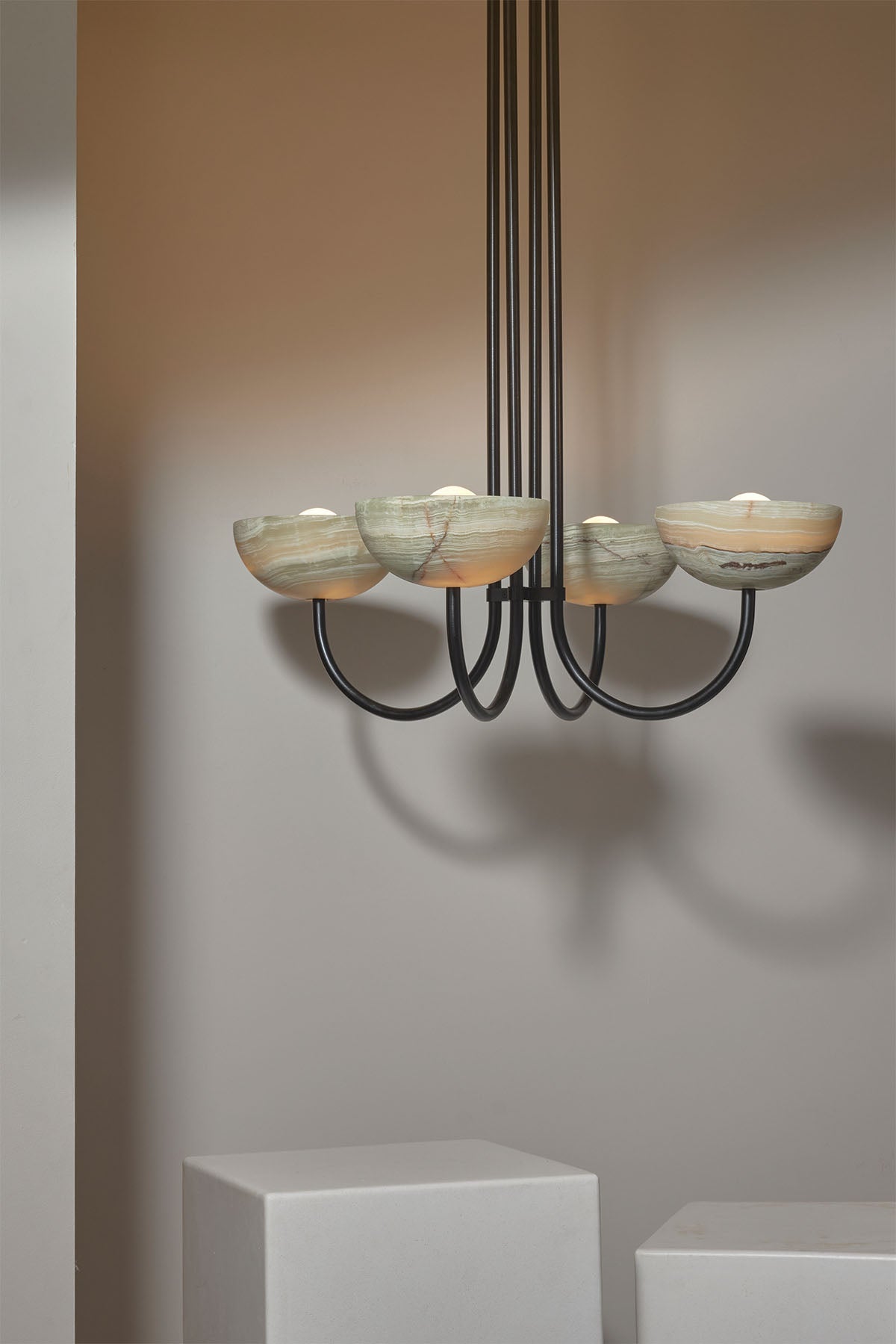 Marz Aurelia Chandelier, Quad Pendant Light, Stone - Marz DesignsMarz Designs
