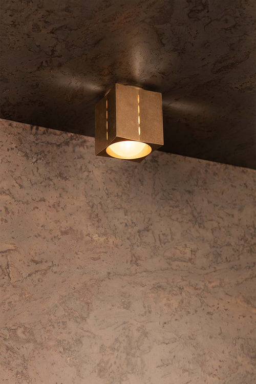 Polaris Ceiling Light, Small, Tumbled Brass