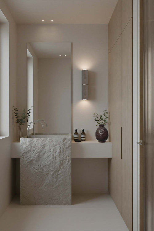 Polaris Wall Light, Large, Tumbled Aluminium
