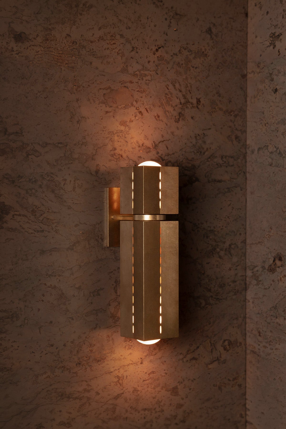 Polaris Wall Light, Medium, Tumbled Brass - Marz Designs - Marz Designs - :lightonpdp