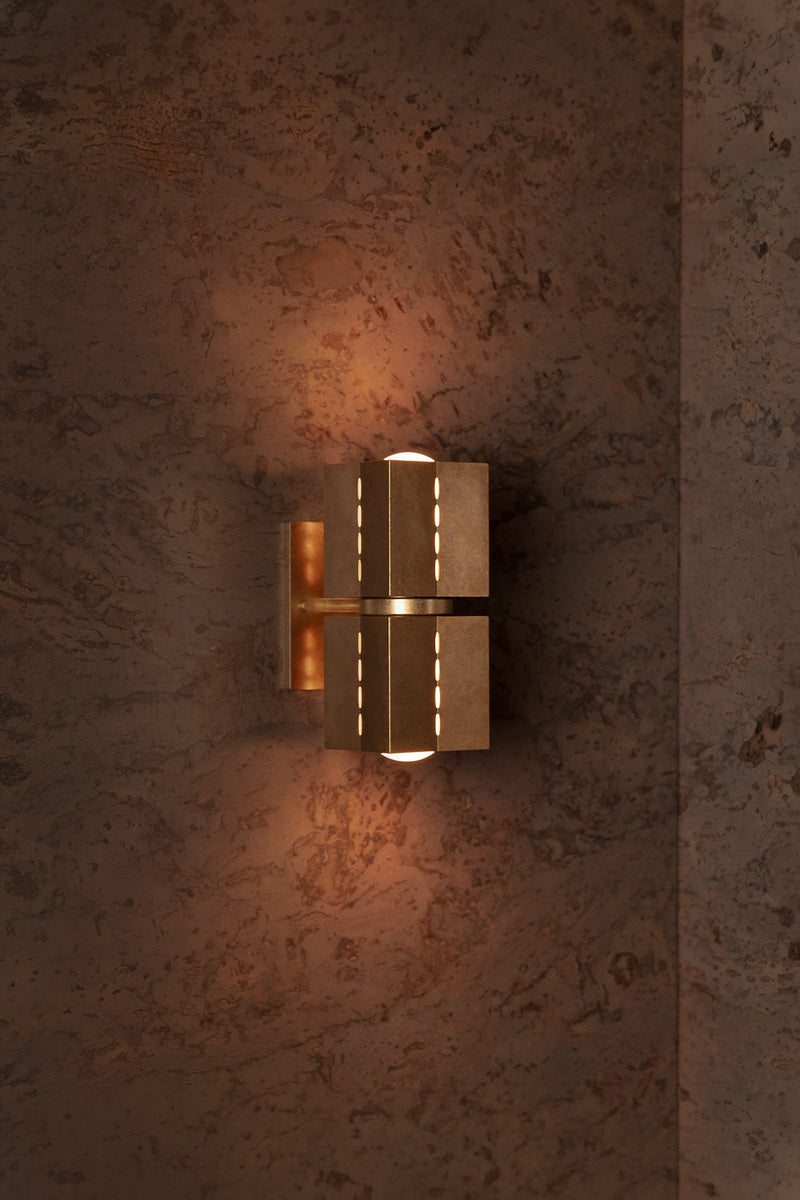 Polaris Wall Light, Sm, Tumbled Brass - Marz Designs - Marz Designs - :lightonpdp