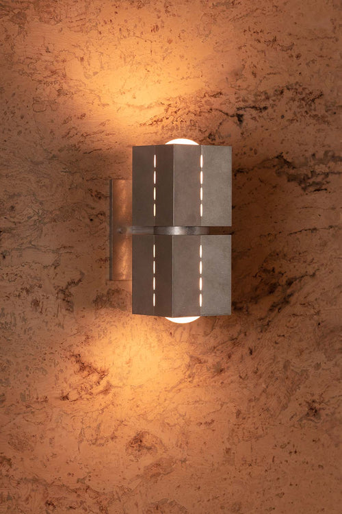 Polaris Wall Light, Small, Tumbled Aluminium
