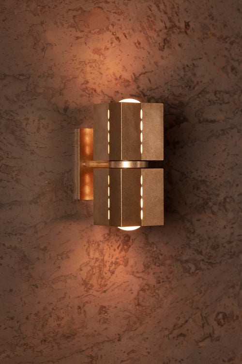 Polaris Wall Light, Small, Tumbled Brass