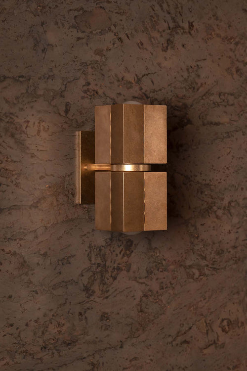 Polaris Wall Light, Small, Tumbled Brass