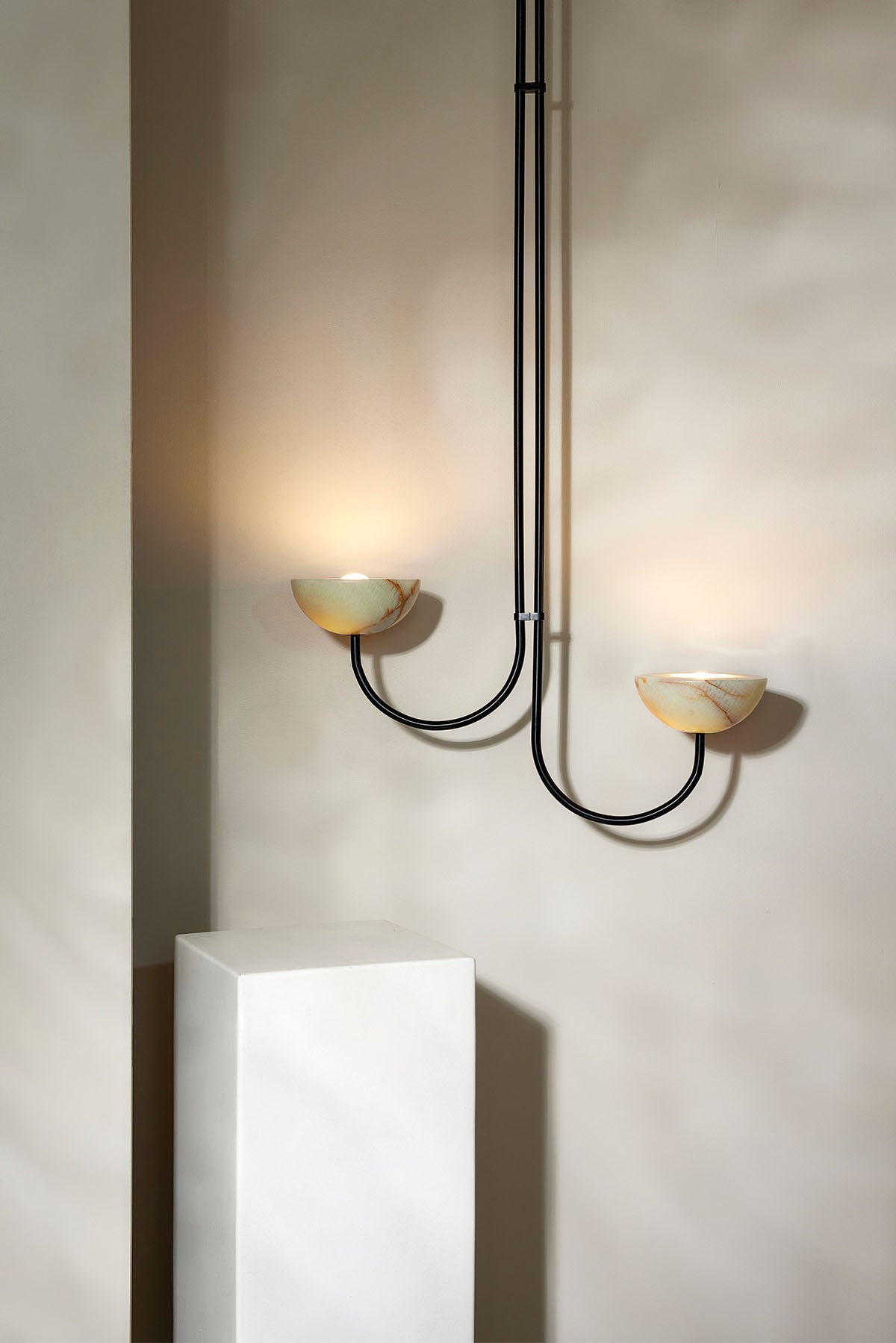 Aurelia Double Offset Pendant Light, Stone - Marz Designs - Marz Designs -