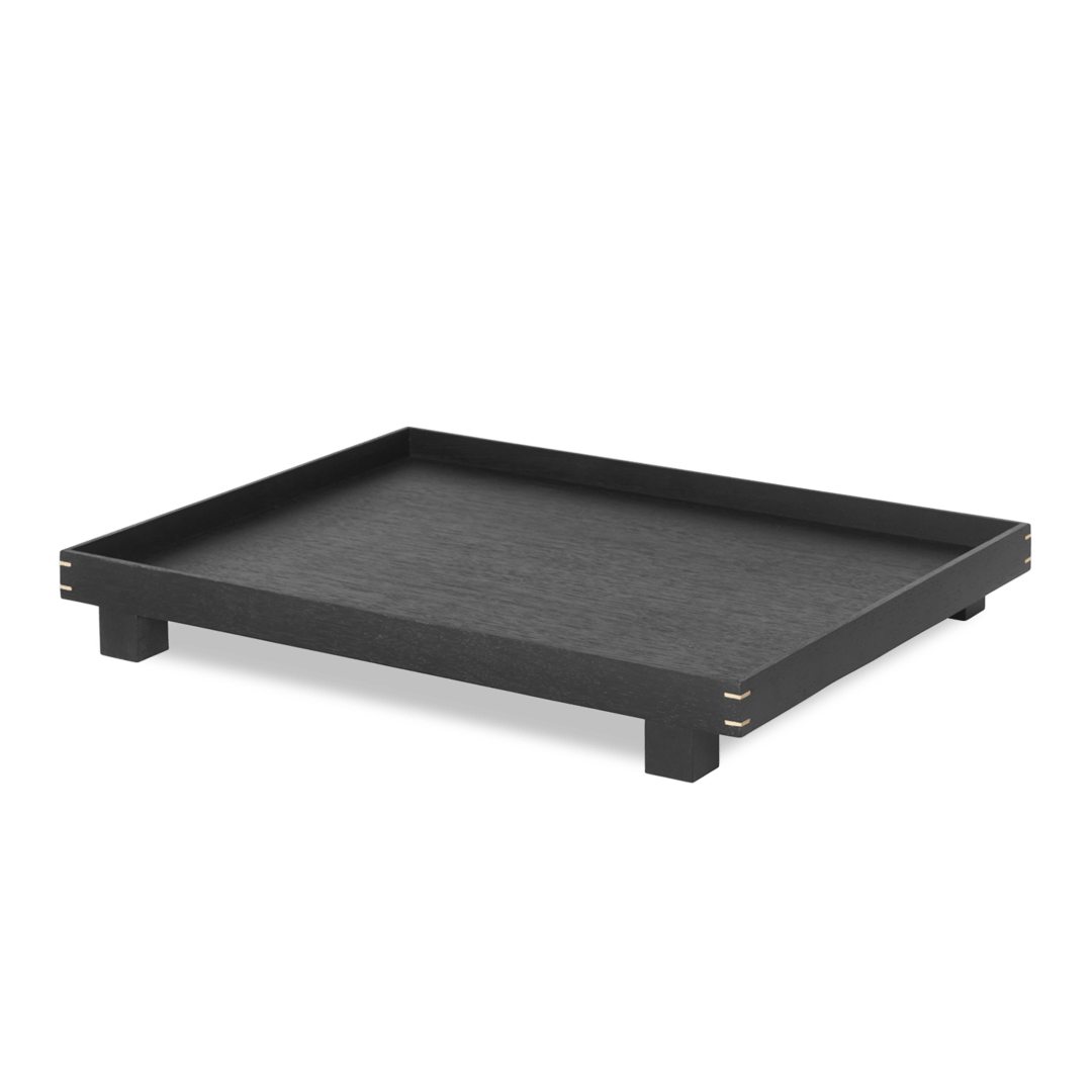 Black wooden tray deals