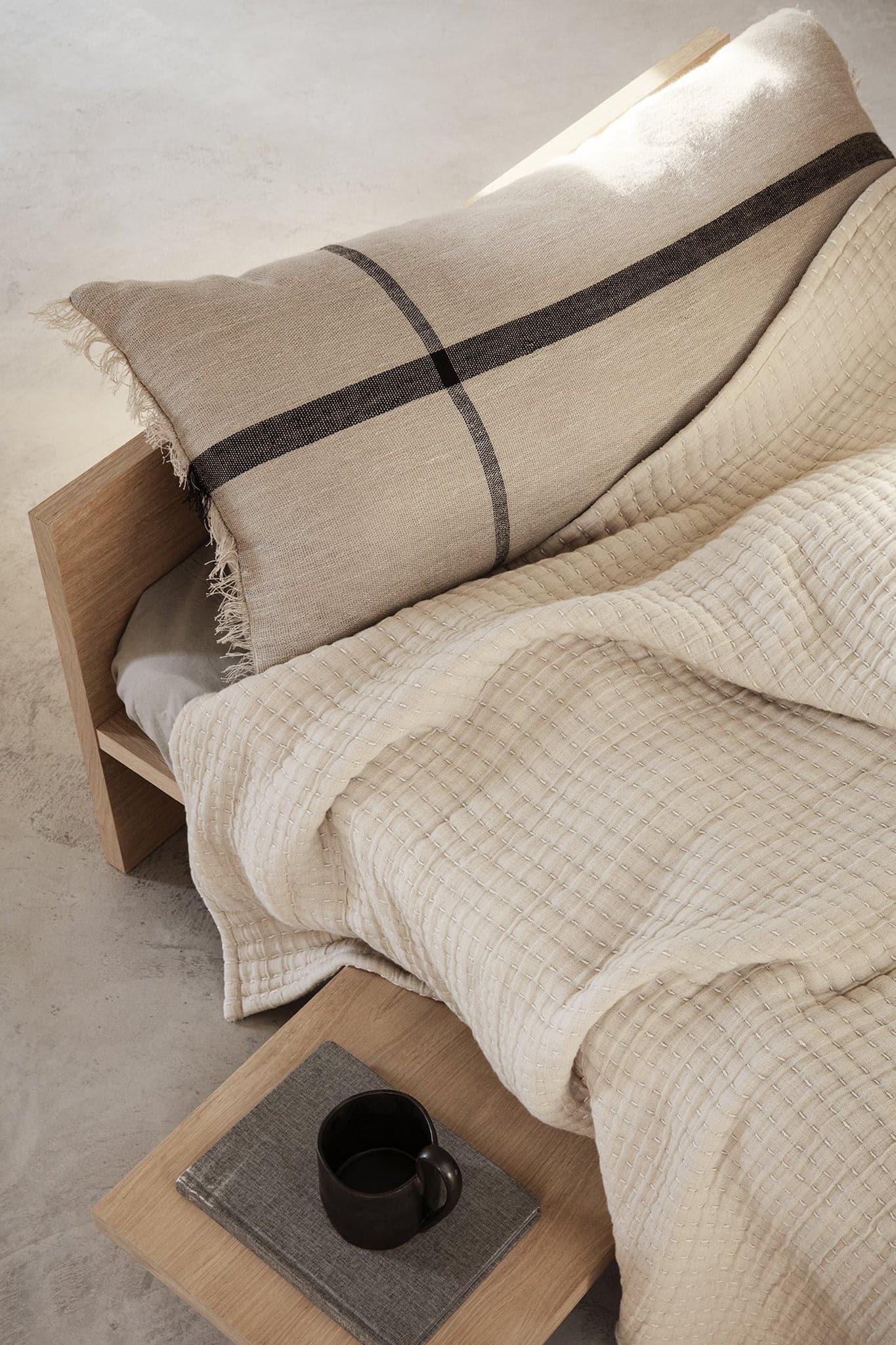Ferm Living Calm Cushion - Camel / Black - Marz Designs - Ferm Living -