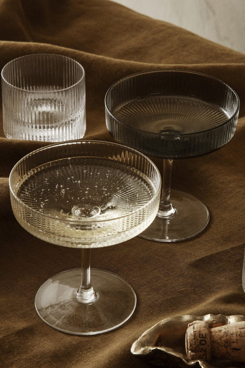 Ferm Living Ripple Champagne Saucer - Set of Two